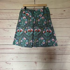 Vintage Handmade Floral Skirt Blue And Green